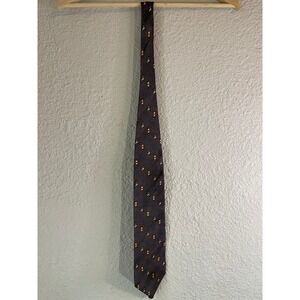 Vintage Today's Man Pure Silk Necktie Brown Blue Patterned‎ Business Casual